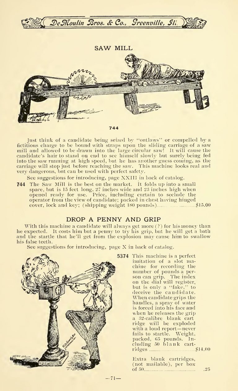 Torture Devices For Frat Houses And Lodges From A 1908 Catalogue - CVLT ...